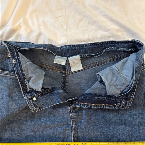 Cleo Blue Stretch Denim Maxi Skirt with back slit. Size 12. - Picture 4 of 7